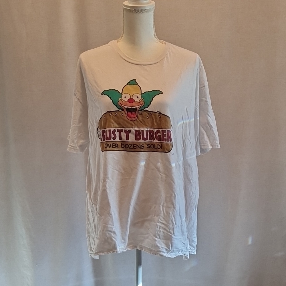 5/$15 Simpsons Krusty Burger Tee Shirt, Used, XXL, Graphic Tee, Unisex